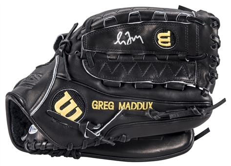Greg Maddux Signed Wilson Fielders Glove From Dick Enberg Collection (Letter of Provenance & Beckett)